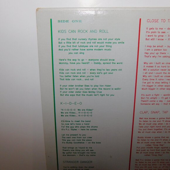 VTG 1986 Canadian Rock Band KIDEO Kids Can Rock and Roll Vinyl LP Record - Picture 6 of 8